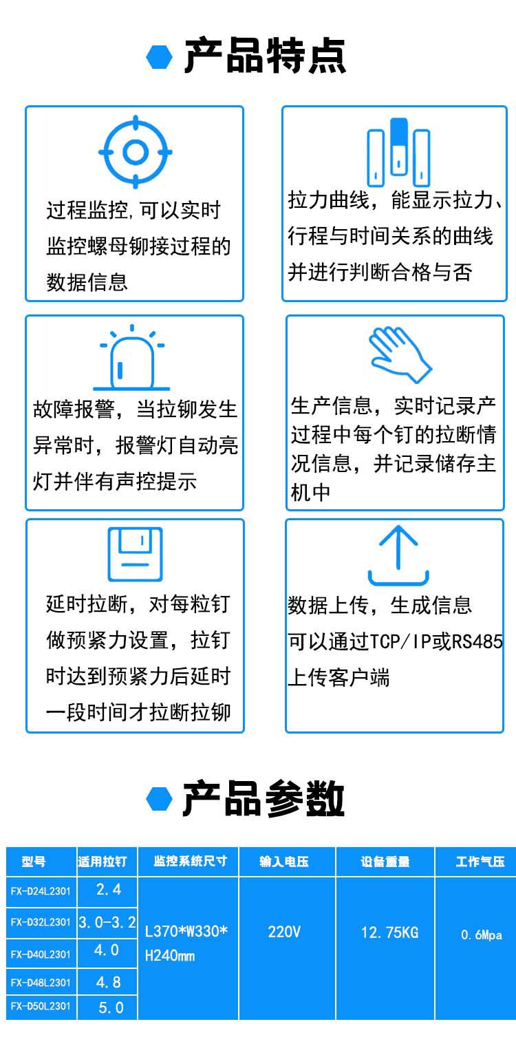 铆接过程监控拉钉枪详情2